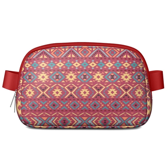 Ethnic Belt Bag - Tribal Folk Style Waist Pack, Hands-Free Waterproof Fanny Pack for Running, Travel & Commuting