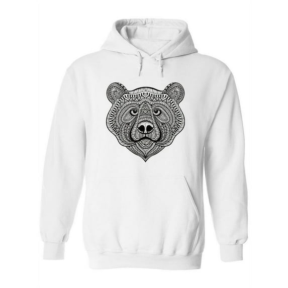 Ethnic Black And White Bear Hoodie Women -Image by Shutterstock, Female Large