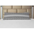 thumbnail image 1 of Ethnic Body Pillow Case Cover with Zipper, Oriental Moroccan Round Style Lines Dots Geometric Shapes Artwork, Decorative Accent Long Pillowcase, Charcoal Grey White, by Ambesonne, 1 of 1