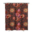 thumbnail image 1 of Ethnic Bohemian Floral Curtain 72x84 Inches, Quick-Drying Polyester with Plastic Hooks, Retro Paisley Pattern for Bathroom Decor, 1 of 5