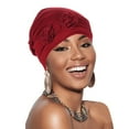 thumbnail image 1 of Ethnic Bohemian Floral Hair Cover Wrap Turban Headwear Turban Cap Pleated Flower Hat, 1 of 5