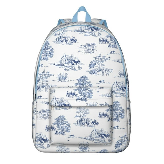Ethnic Bohemian Laptop Backpack for Teen Girls, Colorful Floral Waterproof Bag with Front Pocket, Durable for School or Travel