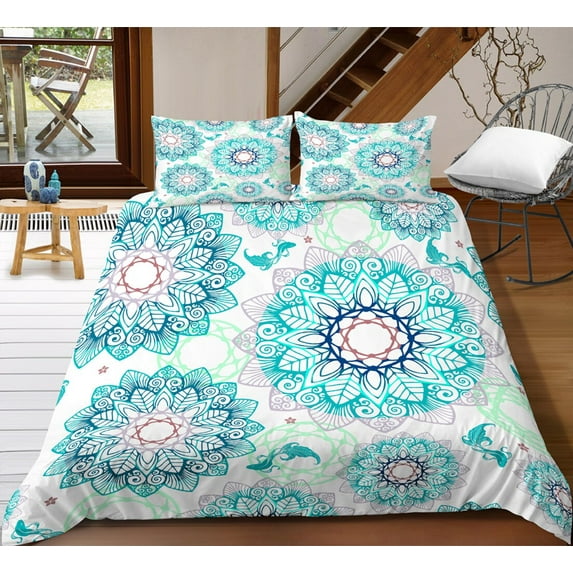 Ethnic Bohemian Mandala Duvet Cover European Flower Vintage Geometric Retro Style Polyester Quilt Co