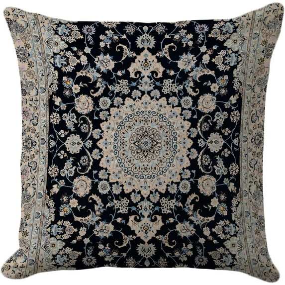 Ethnic Bohemian Pillow Covers 18X18 Inch - Vintage Persian Carpet Design with Multicolor Accents, Decorative Cushion Case for Home Decor, Ideal for Living Room and Bedroom