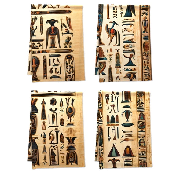 Ethnic Boho Dish Towels Bassrelief Geometric Shapes Moss Decorative Hand Towels - Handy Animal Towels Decorative Set for Washroom Bathroom Window Powder Room Deco - 16x24 Inch 4Pack