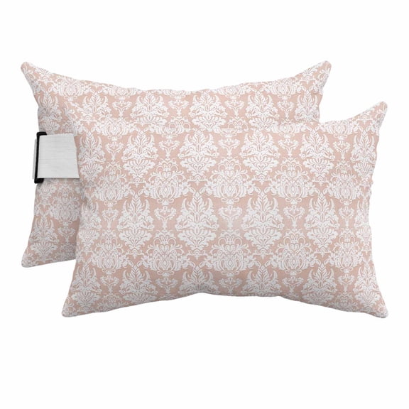 Ethnic Boho Outdoor Pillows for Chaise Lounge Chair Beach Headrest Pillow Set of 2 Waterproof Lumbar Pillows with Insert&Strap Vintage Mexican Flowers Southwestern Pillow for Patio Pool 12"x20"