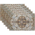 thumbnail image 1 of Ethnic Boho Placemats Set of 6 Bohemian Carpet Vintage Black Teal Grey Floral Linen Washable Kitchen Dining Table Mats Stain Heat-Resistant Desktop Decor Place Mats for Home Party Indoor 12x18 in, 1 of 8