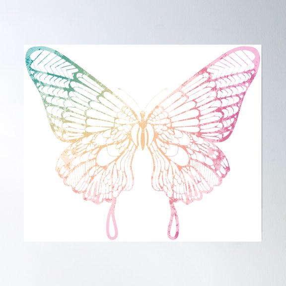 Ethnic Butterfly Poster Wall Art, Modern Wall Decor, 16x24 UNFRAMED