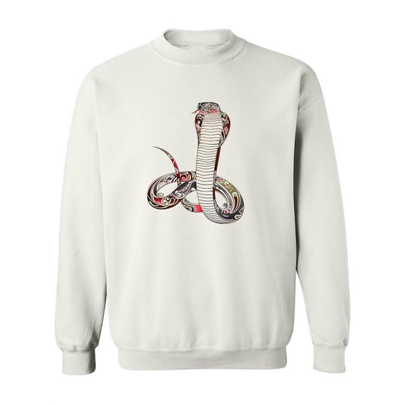Ethnic Cobra Snake Sweatshirt Women - Women Sweatshirt, White, Medium