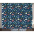 thumbnail image 1 of Ethnic Curtains 2 Panels Set, Exotic Animals with Traditional Folk Ornaments Mandala Mountains Goat Illustration, Window Drapes for Living Room Bedroom, 108W X 90L Inches, Multicolor, by Ambesonne, 1 of 3