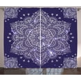 thumbnail image 1 of Ambesonne Ethnic Curtains 2 Panel Set, Floral Round Retro Ornament, 108" x 108", Lavender Blue Indigo, 1 of 3