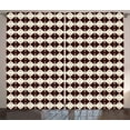thumbnail image 1 of Ethnic Curtains 2 Panels Set, Geometric Triangles and Rhombuses Composition Traditional Pattern, Window Drapes for Living Room Bedroom, 108W X 90L Inches, Chestnut Brown and Cream, by Ambesonne, 1 of 3