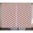 thumbnail image 1 of Ethnic Curtains 2 Panels Set, Traditional Ethnic Pattern of Kazakh and Turkish Motifs and Four Petal Flower Print, Window Drapes for Living Room Bedroom, 108W X 63L Inches, Multicolor, by Ambesonne, 1 of 3