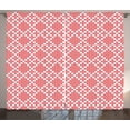 thumbnail image 1 of Ambesonne Ethnic Curtains 2 Panel Set, Russian Slavic Stitch, 108" x 108", White and Red, 1 of 3