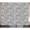 thumbnail image 1 of Ambesonne Ethnic Curtains 2 Panel Set, Motifs Culture Art, 108" x 108", White and Black, 1 of 3