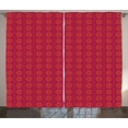 thumbnail image 1 of Ambesonne Eastern Curtains 2 Panel Set, Sun Inspired Ethnic, 108" x 96", Scarlet and Maroon, 1 of 3