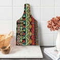 thumbnail image 1 of Ethnic Cutting Board, Classic Traditional Pattern Image Bird Flower Arrow Natural Ethnic, Decorative Tempered Glass Cutting and Serving Board, Wine Bottle Shape, Multicolor, by Ambesonne, 1 of 5