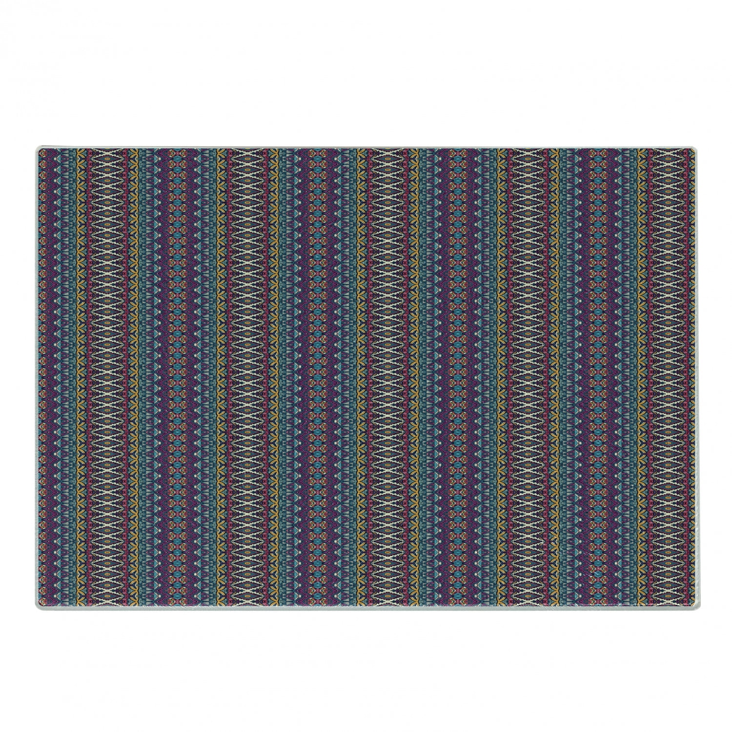 Ethnic Cutting Board, Colorful Composition with Triangles and Chevron ...