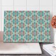 thumbnail image 1 of Ethnic Cutting Board, Traditional Local Design Elements, Decorative Tempered Glass Cutting and Serving Board, Large Size, Coral Turquoise White, by Ambesonne, 1 of 1