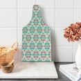 thumbnail image 1 of Ethnic Cutting Board, Traditional Local Design Elements, Decorative Tempered Glass Cutting and Serving Board, Wine Bottle Shape, Coral Turquoise White, by Ambesonne, 1 of 1