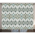 thumbnail image 1 of Ambesonne Ethnic Curtains 2 Panel Set, Geometric Art, 108" x 84", Sage Green Seafoam, 1 of 3