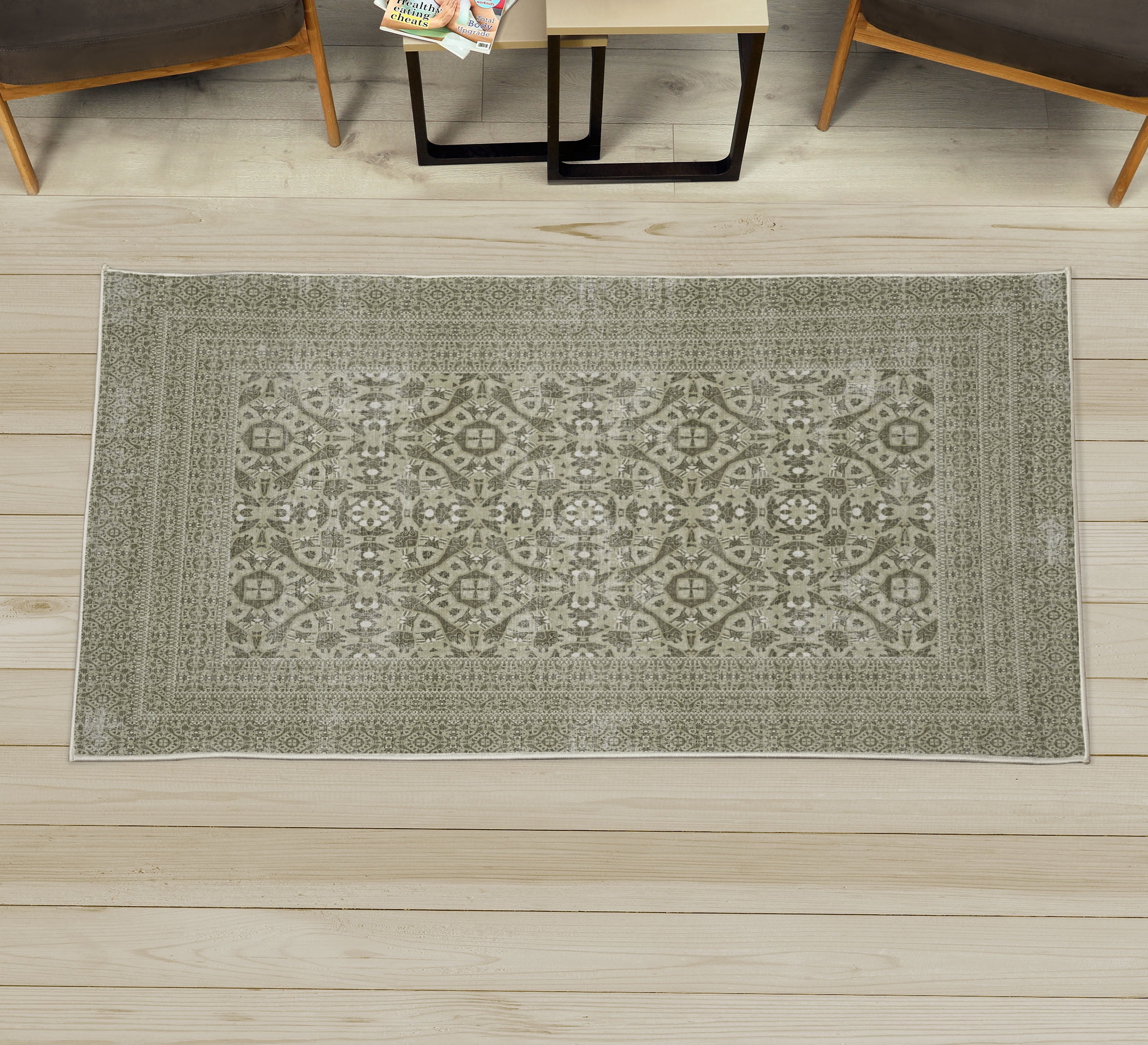 Ethnic Decorative Rug, Folk Culture Tangled Forms Eastern Style Royal ...