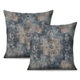 thumbnail image 1 of Ethnic Design Boho Decorative Linen Blue Carpet Pattern Throw Pillow Covers 18 X 18 Inch, Set Of 2, Linen Study Sofa Cushion Cover Indoor Living Room Home Decor, 1 of 7