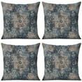 thumbnail image 1 of Ethnic Design Boho Decorative Linen Blue Carpet Pattern Throw Pillow Covers 18 X 18 Inch, Set Of 4, Linen Study Sofa Cushion Cover Indoor Living Room Home Decor, 1 of 7