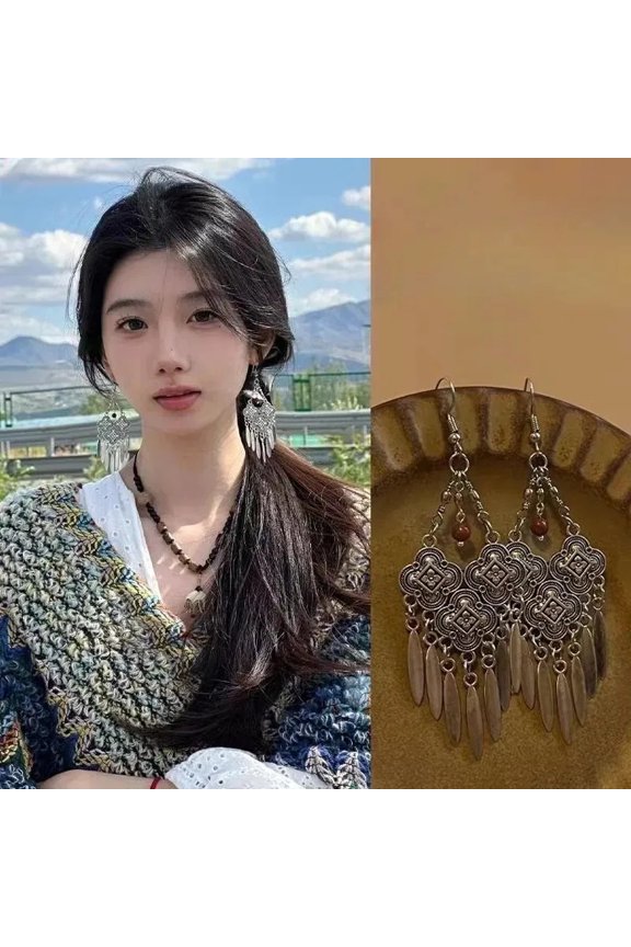Ethnic Eearrings Pretty Style Miao Silver Earrings, Chinese