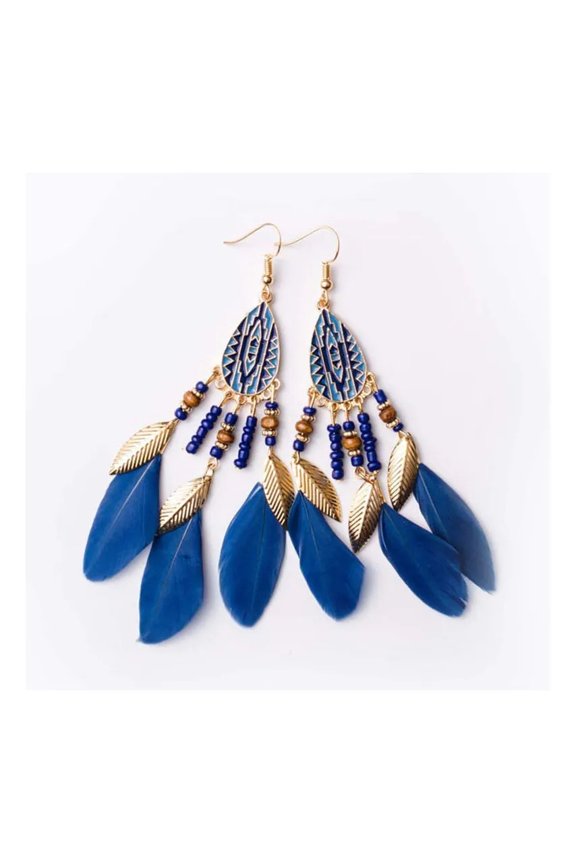 Ethnic Eearrings Retro Long Earrings, Rice Bead Fringed Earr