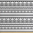 thumbnail image 1 of Ambesonne Ethnic Fabric by the Yard Upholstery, Eastern Tattoo Design Art, 10 Yards, White Black, 1 of 4