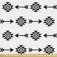 thumbnail image 1 of Ambesonne Ethnic Fabric by the Yard Upholstery, Monochrome Repetitive Motifs, 1 Yard, Charcoal Grey and White, 1 of 5