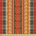 thumbnail image 1 of Ambesonne Ethnic Fabric by the Yard Upholstery, Peruvian Traditional Stripes, 1 Yard, Vermilion Teal and Orange, 1 of 5