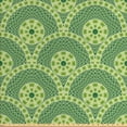 thumbnail image 1 of Ambesonne Ethnic Fabric by the Yard Upholstery, Antique Cultural Round Motif, 5 Yards, Green Lime Green, 1 of 4