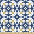 thumbnail image 1 of Ethnic Fabric by the Yard, Tile Illustration in Traditional Style Portuguese Azulejo Cultural Heritage, Decorative Upholstery Fabric for Chairs & Home Accents, Blue Yellow White by Ambesonne, 1 of 5
