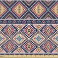 thumbnail image 1 of Ambesonne Ethnic Fabric by the Yard Upholstery, Tribal Striped Ornaments, 2 Yards, Multicolor, 1 of 5