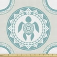 thumbnail image 1 of Ambesonne Ethnic Fabric by the Yard Upholstery, Aboriginal Sea Turtle Motif, 2 Yards, Cadet Blue and Grey Yellow, 1 of 5