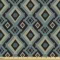 thumbnail image 1 of Ambesonne Ethnic Fabric by the Yard Upholstery, African Culture Style Funky, 10 Yards, Cadet Blue and Dark Brown, 1 of 5