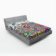 thumbnail image 1 of Ambesonne Ethnic Fitted Sheet, Evil Eye Pattern, Queen Size, Multicolor, 1 of 2