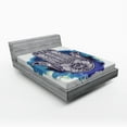 thumbnail image 1 of Ambesonne Ethnic Fitted Sheet, Culture Motif Creative Art, Full Size, Dark Purple Blue, 1 of 2