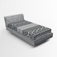 thumbnail image 1 of Ambesonne Ethnic Fitted Sheet, Oriental Tribal Moroccan, Twin Size, Charcoal Grey White, 1 of 2
