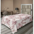 thumbnail image 1 of Ambesonne Ethnic Flat Bedding Sheet Soft Top Sheet, Minimalistic Pink Paisley, Twin, Dried Rose and Pale Ruby, 1 of 1
