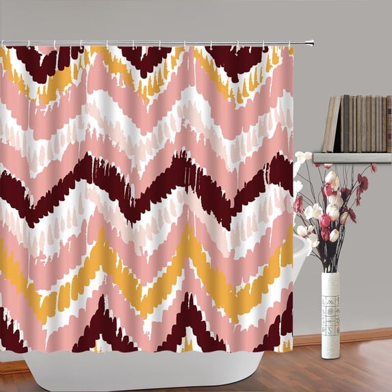 Ethnic Floral Boho Shower Curtain Colorful Bohemian Exotic Geometric Bath Curtains Waterpr