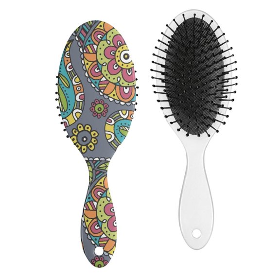 Ethnic Floral Hair Brush - Lightweight Paddle Brush for Women & Men - Durable Design for Long-Lasting Use