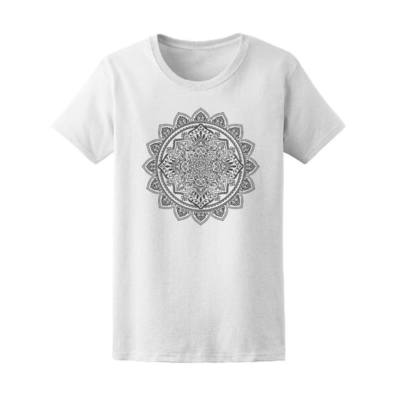 Ethnic Floral Indian Mandala T-Shirt Women -Image by Shutterstock, Female Large