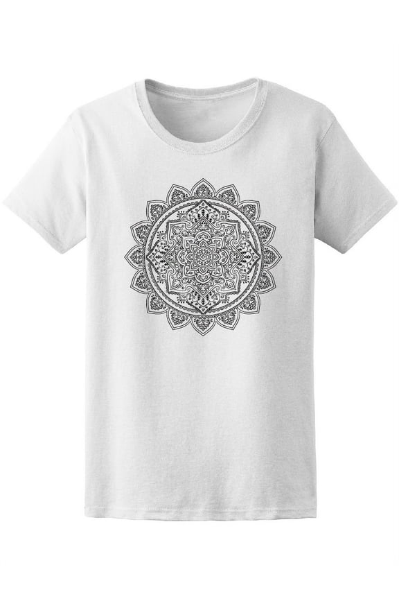Ethnic Floral Indian Mandala T-Shirt Women -Image by Shutterstock, Female Large
