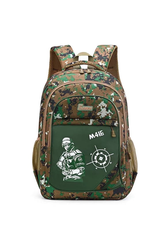 18 In Waterproof Camouflage Backpack,Camo Tactical Boys Girls Bookbag For Hiking Climbing Camping Outdoor Travel