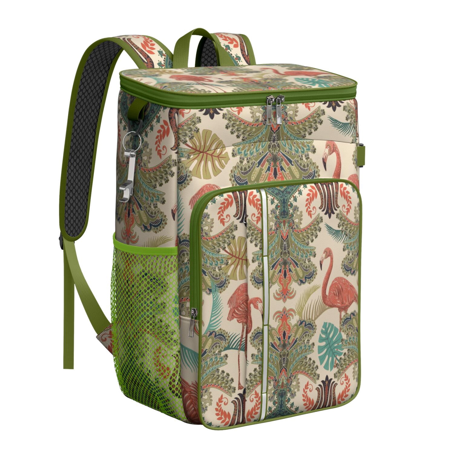 Hot Pack Rucksack Ethnic Floral Pattern Insulated Backpack Cooler - 20L High-Capacity ...