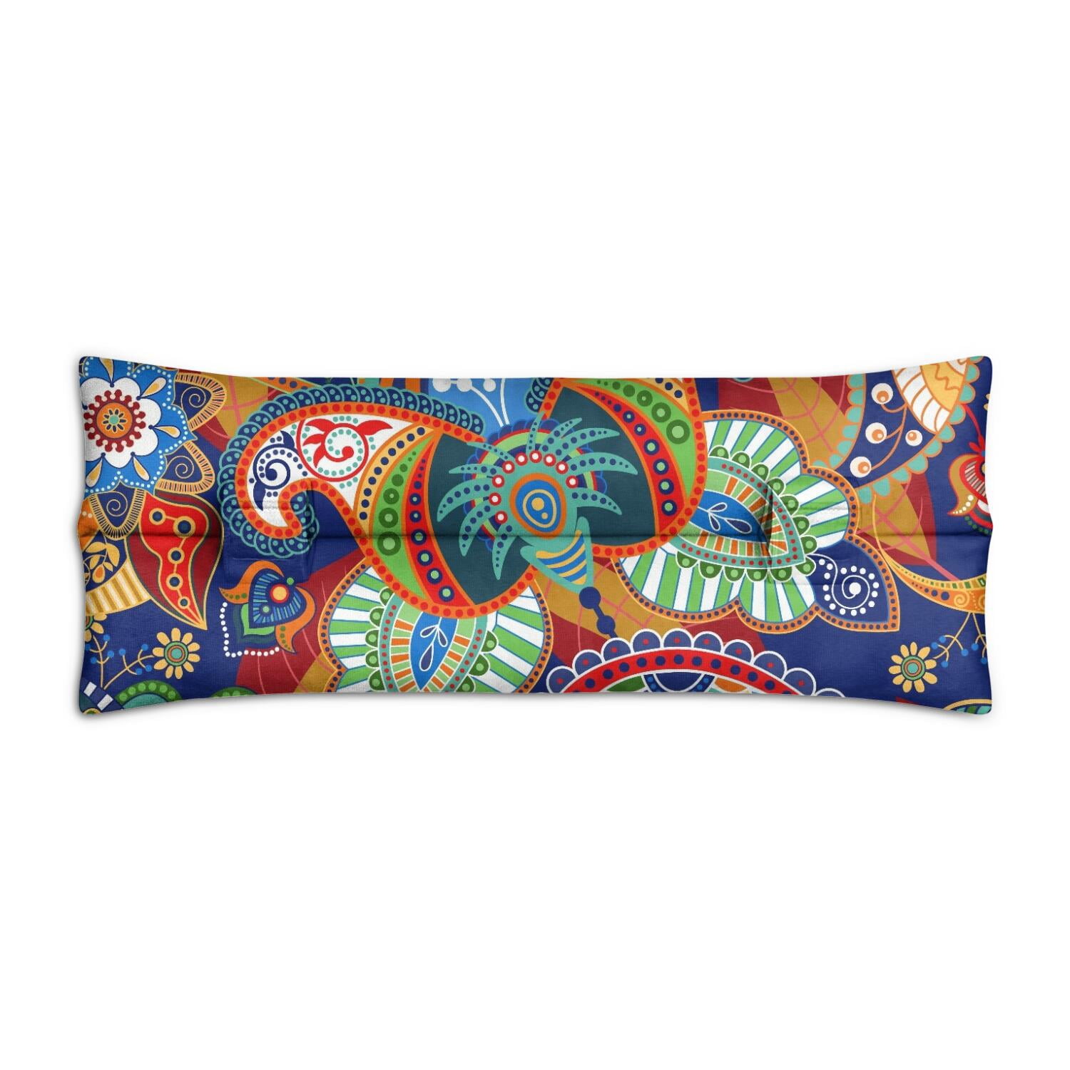 Ethnic Floral Seatbelt Pillow - Post-Mastectomy Heart Surgery Recovery Cushion - Abstract Paisley Art Car Travel Pillow for Women
