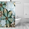 thumbnail image 1 of Ethnic Flowers Bath Shower Curtain Liners - 60x72in - 100% Polyester - Waterproof Bath Curtain with C-Shaped Hooks for Bathroom Decoration 1 Panel, 1 of 5